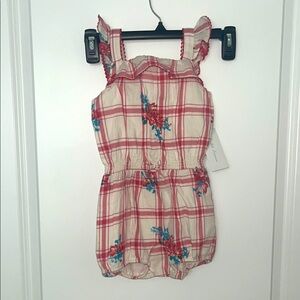 Baby Plaid Floral Romper